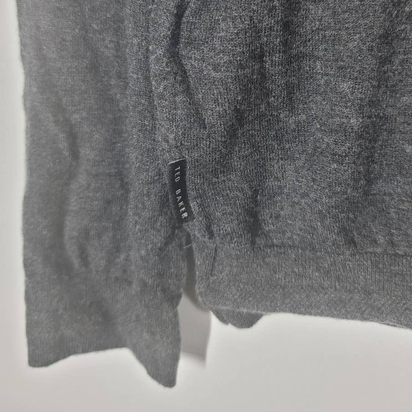 Ted Baker London Cashguy Sweater Size 5 V-Neck Long Sleeve Gray Wool Silk Blend - Picture 7 of 7